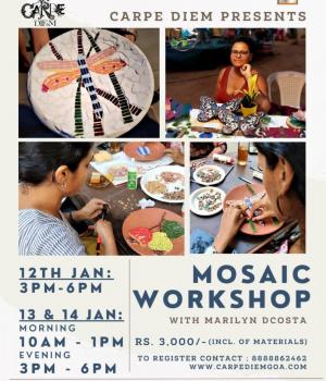Mosaic workshop at pottersfest goa - Panjim Jan 24