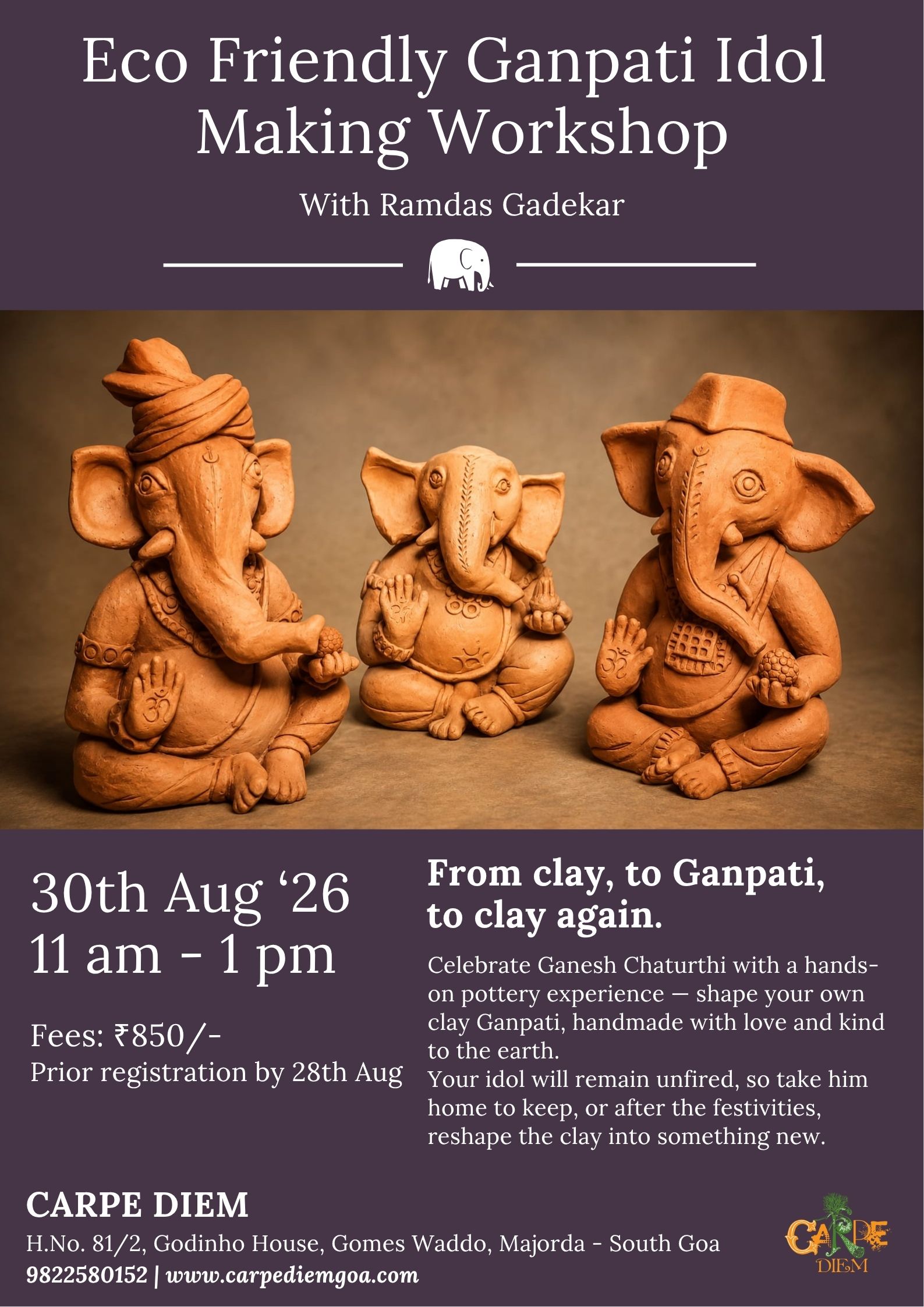 Eco Friendly Ganpati Idol  Making Workshop