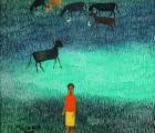 Girl with cattle